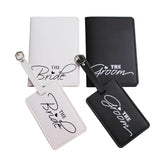 PU Leather Luggage Tag & Passport Case Set for Couples Honeymoon Travel