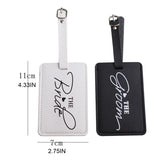 PU Leather Luggage Tag & Passport Case Set for Couples Honeymoon Travel