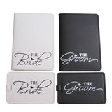 PU Leather Luggage Tag & Passport Case Set for Couples Honeymoon Travel