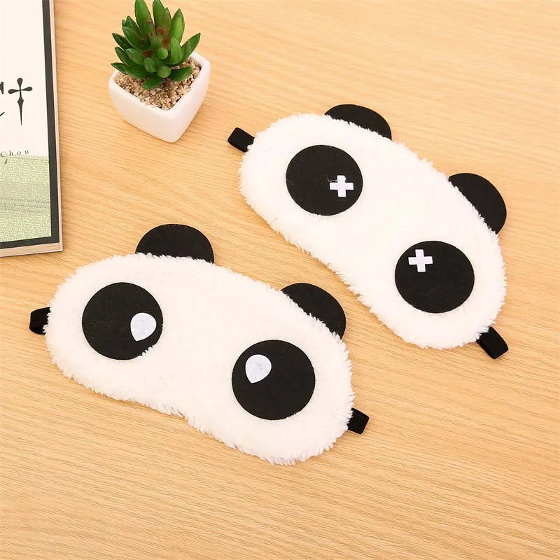 Cartoon Panda Sleeping Face Eye Mask Blindfold Eyeshade Travel Aid