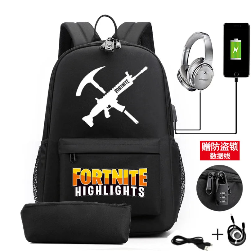 Waterproof Fortnight School Backpack Girls Kids Bag