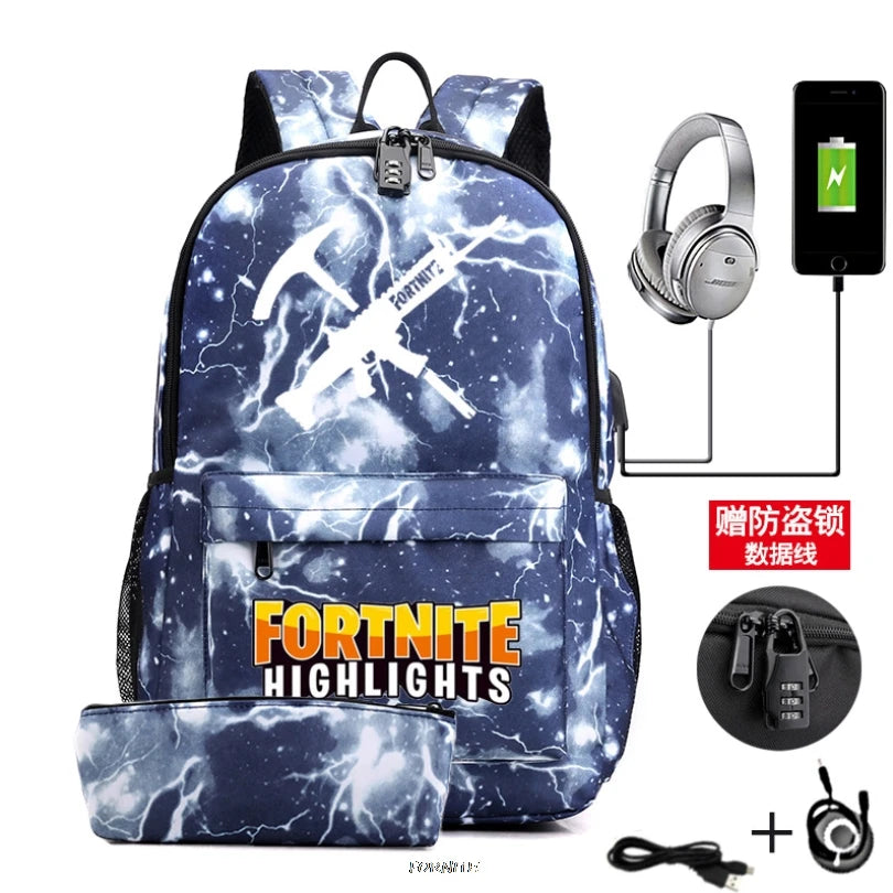 Waterproof Fortnight School Backpack Girls Kids Bag