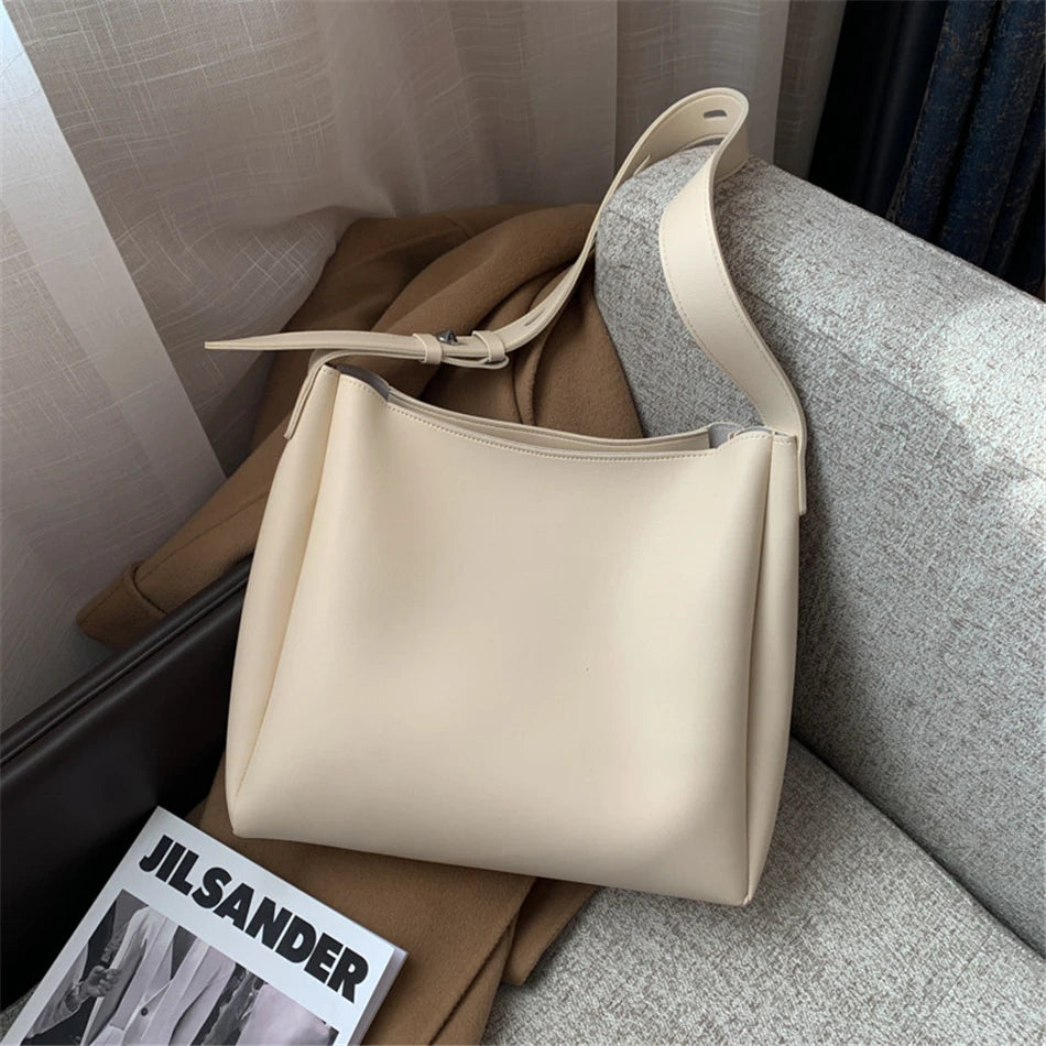 Casual Totes Bag PU Leather Shoulder Bags for Women Underarm Bag