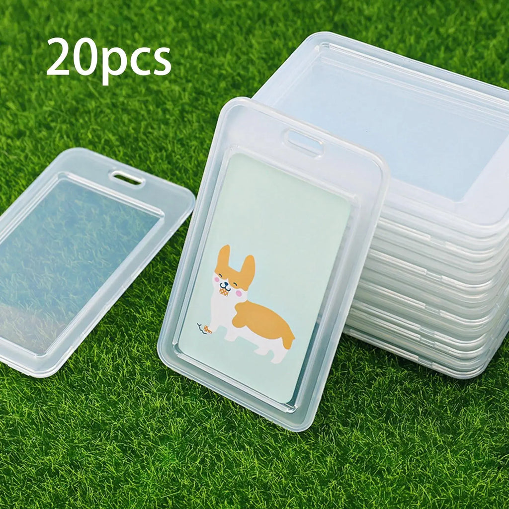 20 Clear Card Holder Cases - ID, Bus, Student Cards Protection