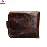 Men's Retro Crazy Wallet Folding Buckle High Oil Wax Leather Wallet