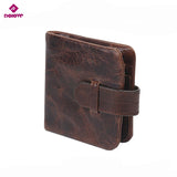 Men's Retro Crazy Wallet Folding Buckle High Oil Wax Leather Wallet