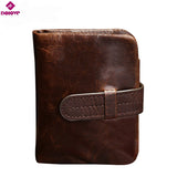 Men's Retro Crazy Wallet Folding Buckle High Oil Wax Leather Wallet