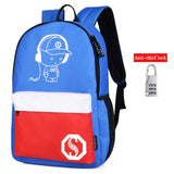 Anime Luminous School Backpack Kids Anti-Theft Boys Girls Bags