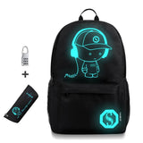 Anime Luminous School Backpack Kids Anti-Theft Boys Girls Bags