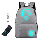 Anime Luminous School Backpack Kids Anti-Theft Boys Girls Bags