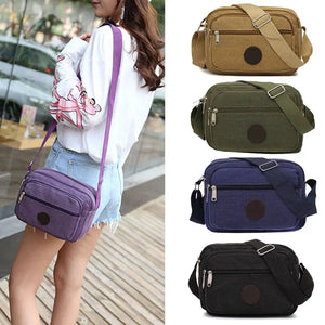 Casual Polka Dot Canvas Shoulder Bag Solid Women Messenger Bag