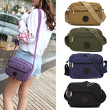 Casual Polka Dot Canvas Shoulder Bag Solid Women Messenger Bag