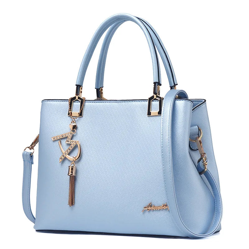 Women's PU Messenger Bag Shoulder Slung Joker Middle-Aged Ladies Handbag