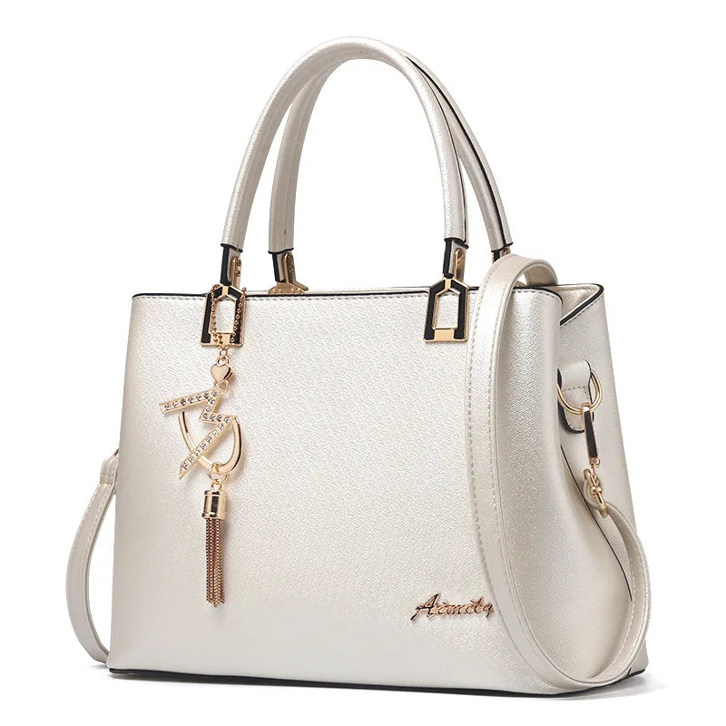Women's PU Messenger Bag Shoulder Slung Joker Middle-Aged Ladies Handbag