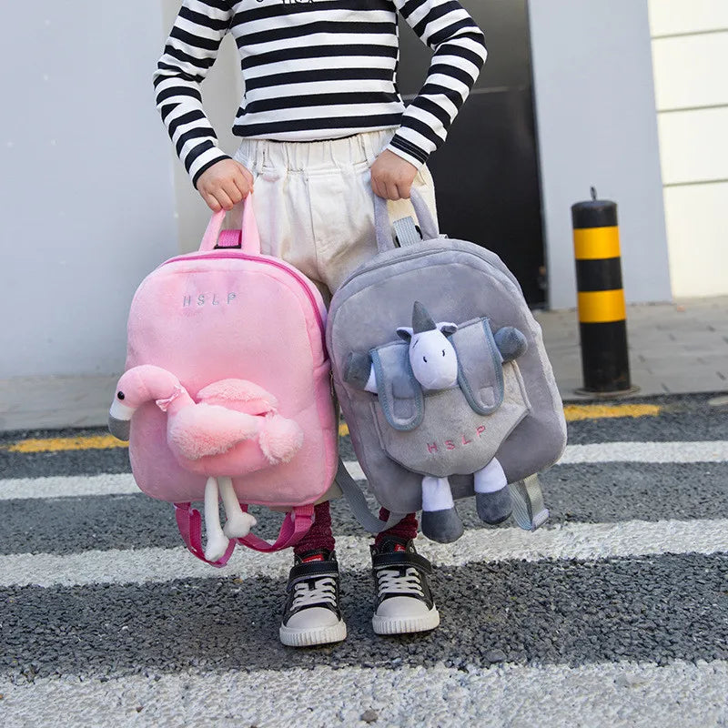 3D Cartoon Plush Children Backpacks Animal Kids Backpack