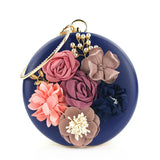Floral Round Clutch Bag Evening Banquet Bag