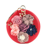 Floral Round Clutch Bag Evening Banquet Bag