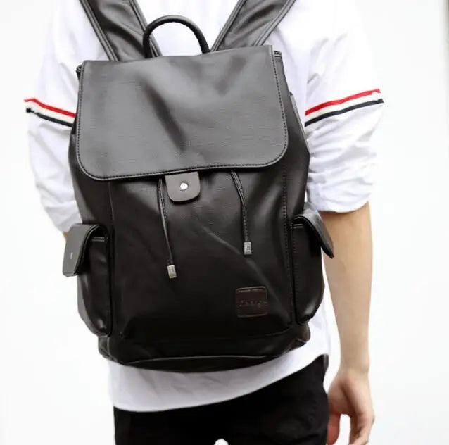 Leather Pumping Backpack with Clamshell Design