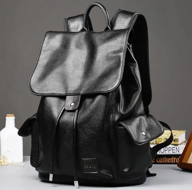 Leather Pumping Backpack with Clamshell Design
