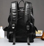 Leather Pumping Backpack with Clamshell Design