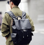 Leather Pumping Backpack with Clamshell Design