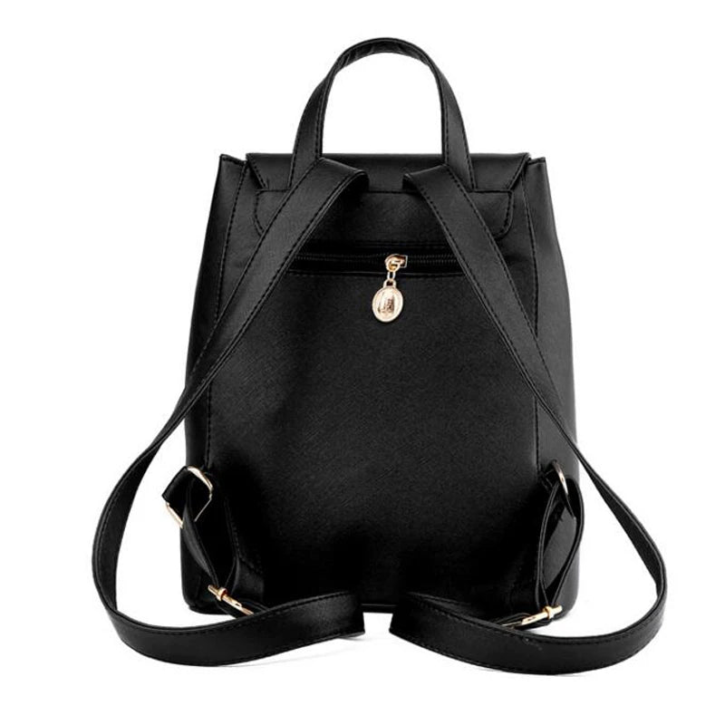 Girls School Backpack Top-handle PU Leather Mochila Escolar Travel Bag