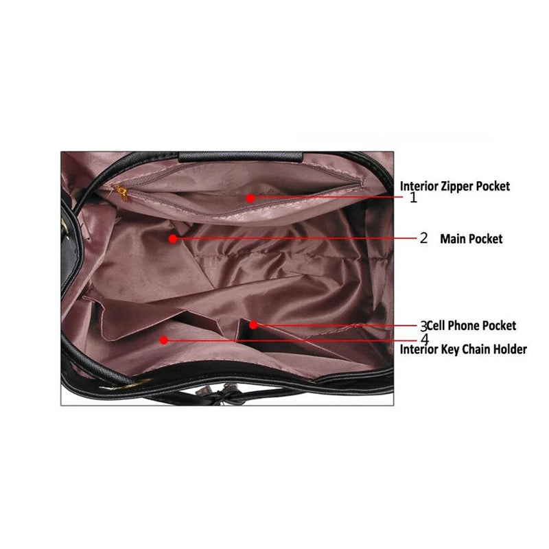 Girls School Backpack Top-handle PU Leather Mochila Escolar Travel Bag