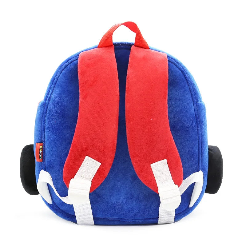 3D Car Kids School Bag Plush A4 Size Capacity 2-6 Years Toddler Backpack
