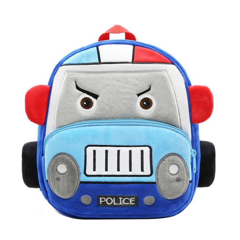 3D Car Kids School Bag Plush A4 Size Capacity 2-6 Years Toddler Backpack