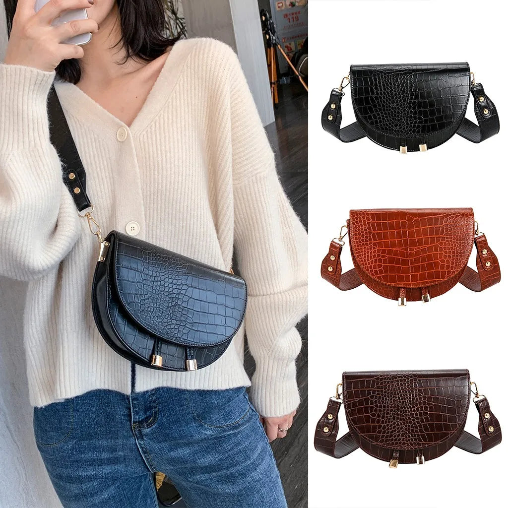 Retro PU Shoulder Satchel Casual Girls Messenger Bag