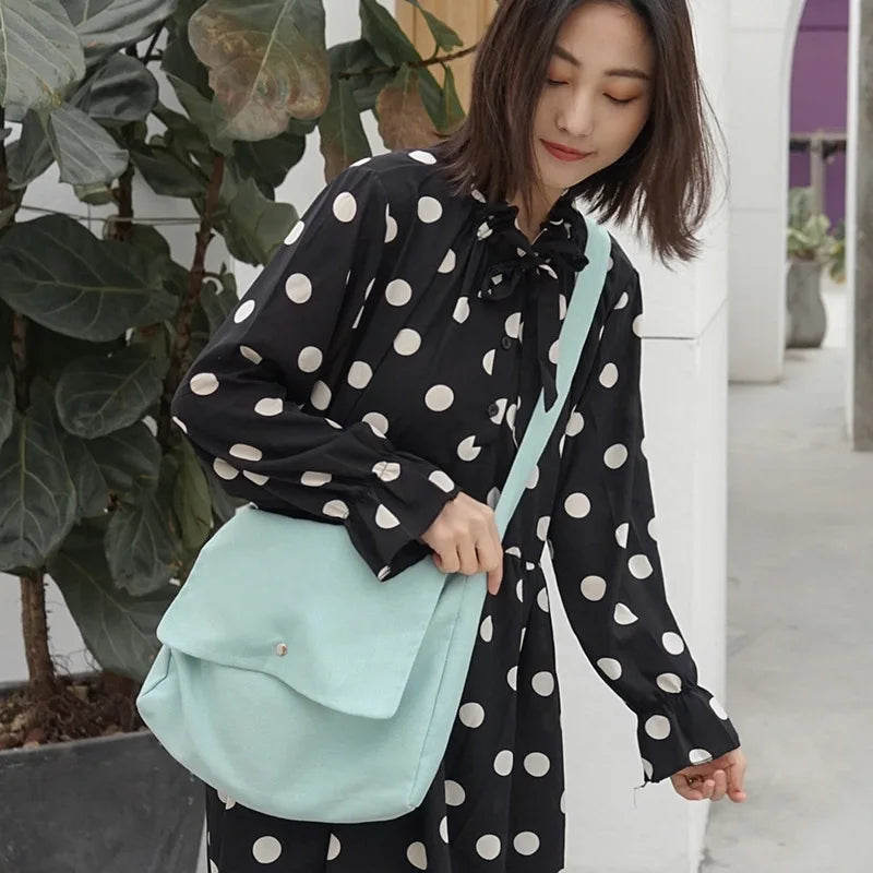 Canvas Shoulder Bag Women Beach Handbag Casual Crossbody Messenger Sac