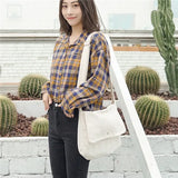 Canvas Shoulder Bag Women Beach Handbag Casual Crossbody Messenger Sac