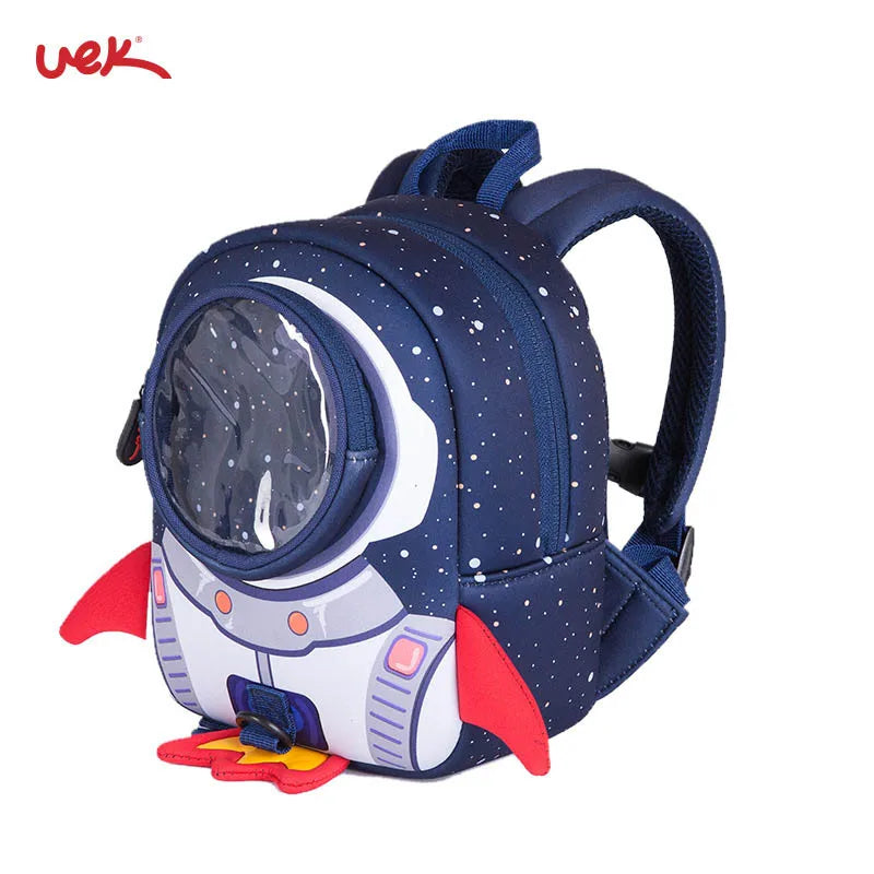 3D Rocket Girl Anti-Lost Backpack for Kids