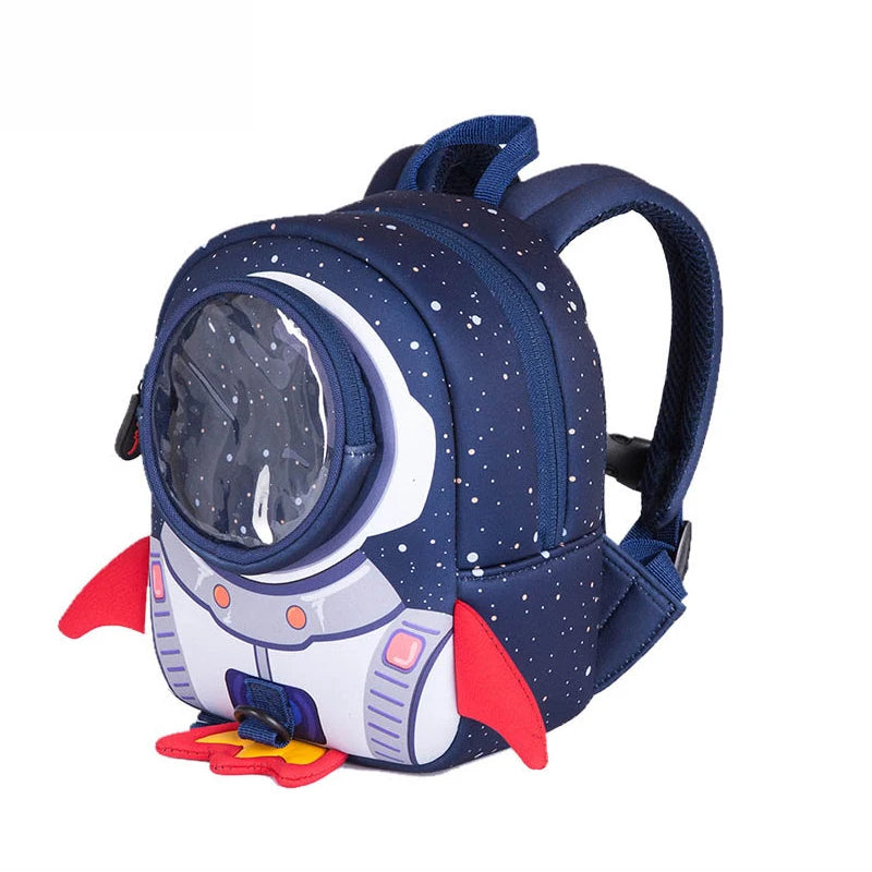 3D Rocket Girl Anti-Lost Backpack for Kids
