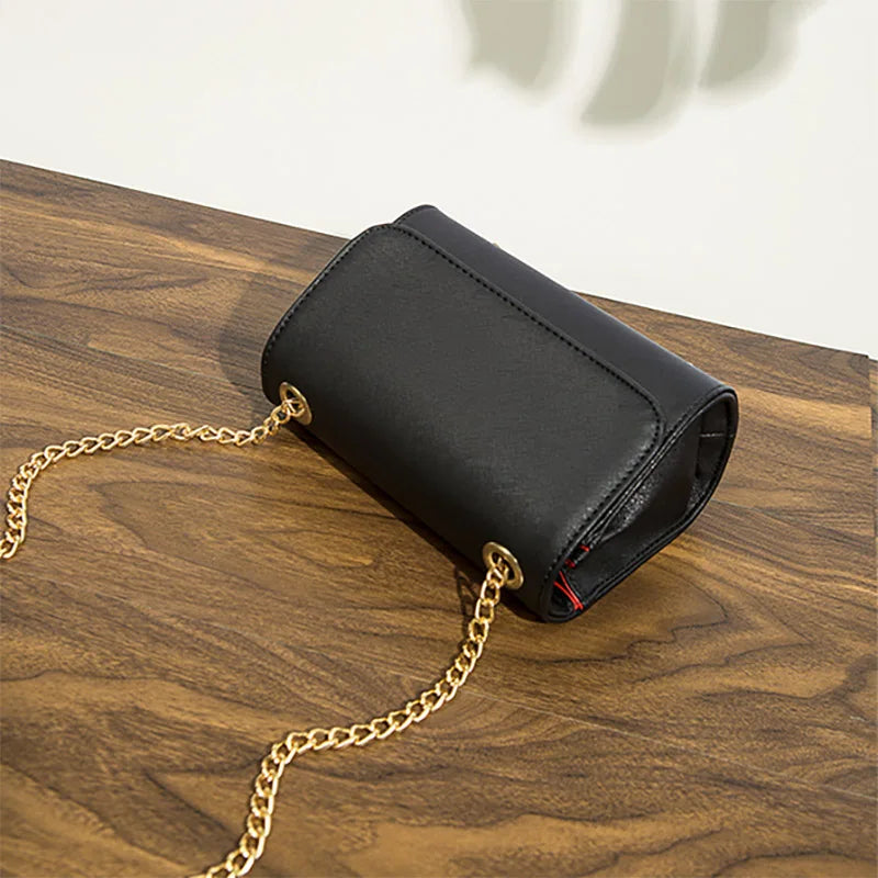 Women Casual Messenger Bag Single Chain Wear Resistant Rivet Flap Handbag