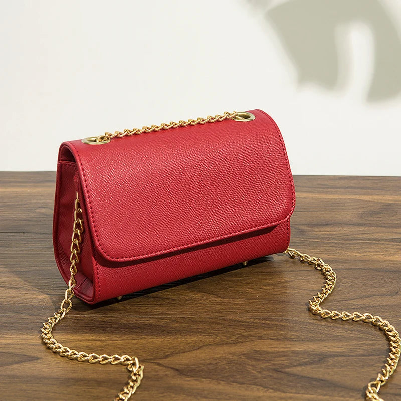Women Casual Messenger Bag Single Chain Wear Resistant Rivet Flap Handbag