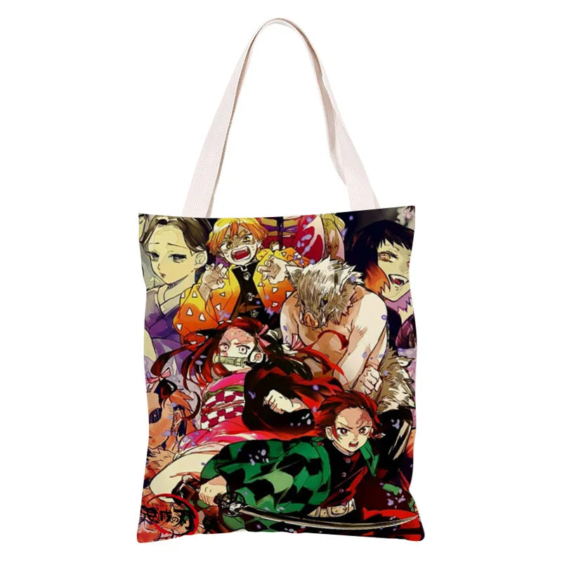 Demon Slayer Ghost Blade Canvas Student Bag