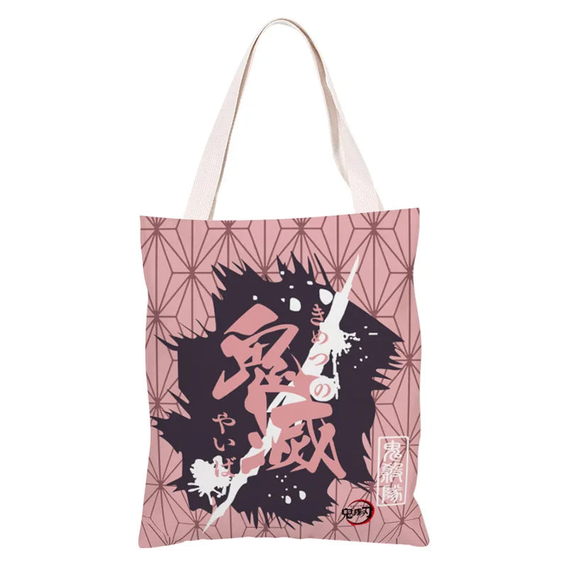 Demon Slayer Ghost Blade Canvas Student Bag