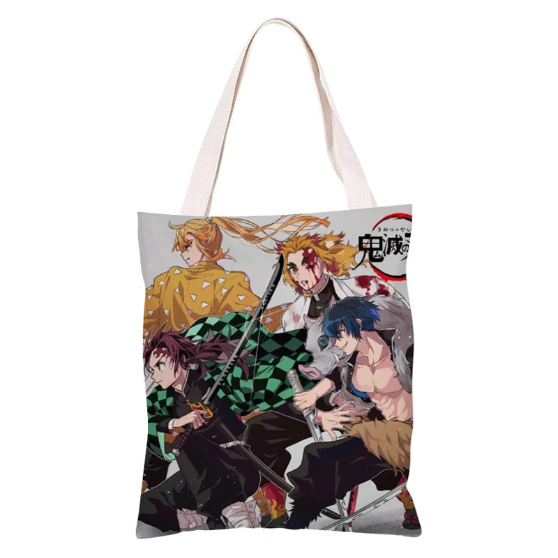 Demon Slayer Ghost Blade Canvas Student Bag