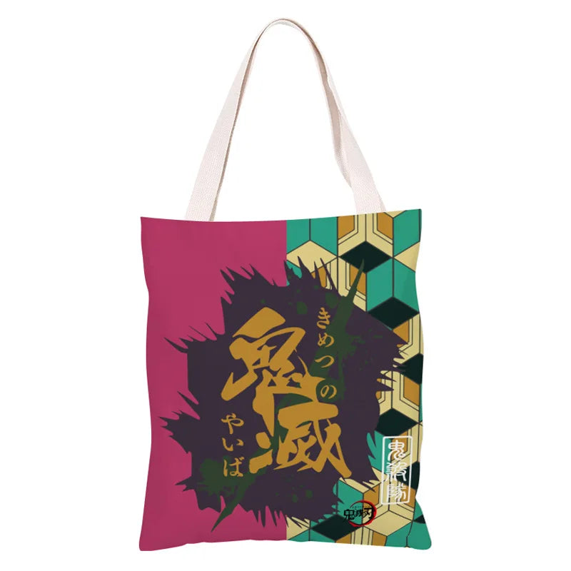 Demon Slayer Ghost Blade Canvas Student Bag