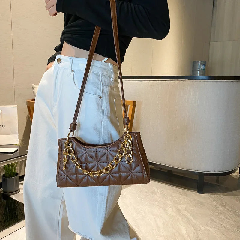 Casual Chain Lingge Shoulder Messenger Bag Small Square Bag