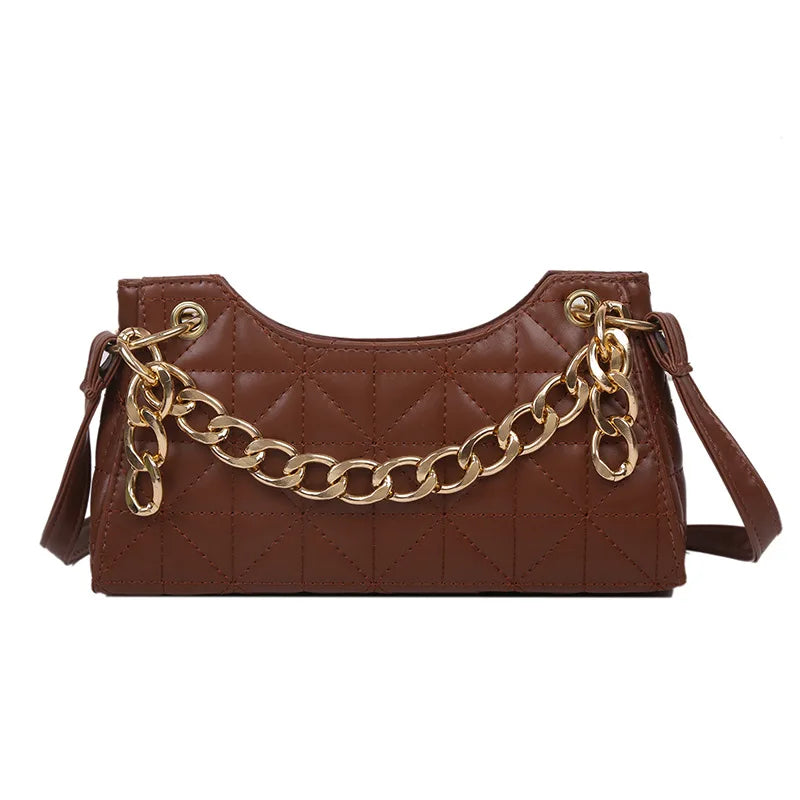 Casual Chain Lingge Shoulder Messenger Bag Small Square Bag