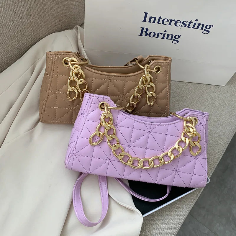 Casual Chain Lingge Shoulder Messenger Bag Small Square Bag