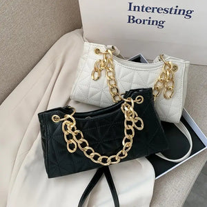 Casual Chain Lingge Shoulder Messenger Bag Small Square Bag