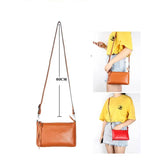 Genuine Leather Square Shoulder Bag with Lock for Women