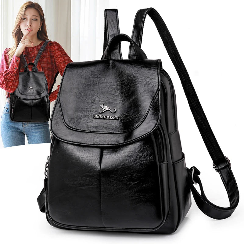 Studded Leather Backpack for Teen Girls School Bags