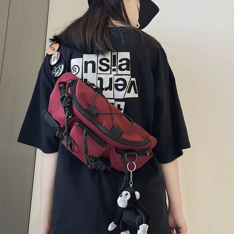 Japanese Harajuku Tooling Chest Bag Canvas Messenger Bag