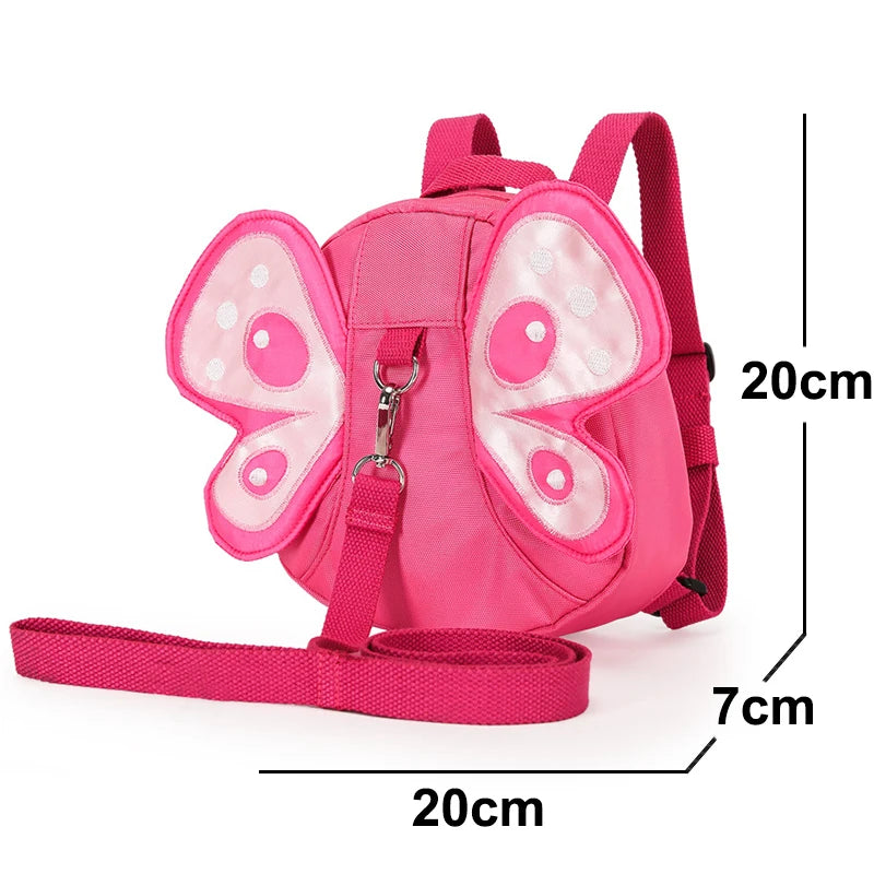 Girls Butterfly Backpack Anti-lost Lightweight School Bag
