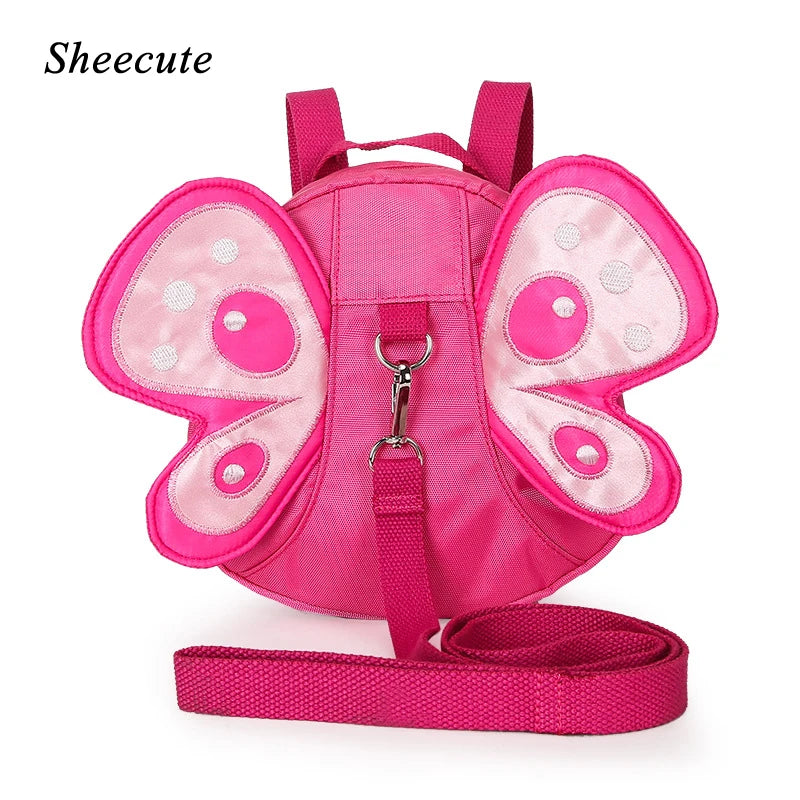 Girls Butterfly Backpack Anti-lost Lightweight School Bag