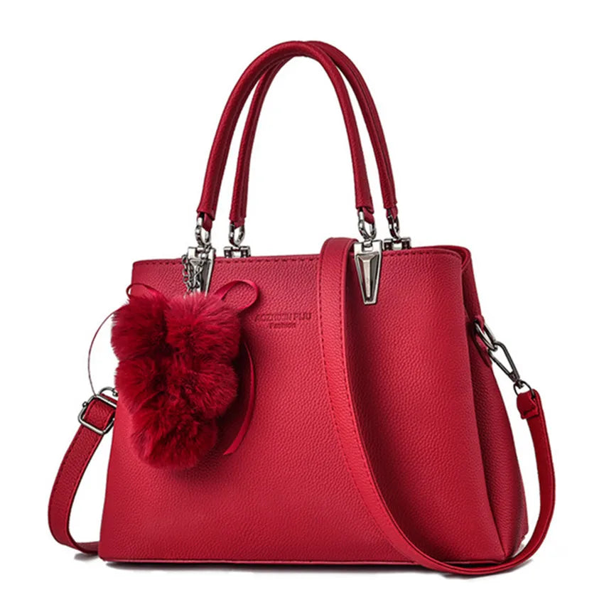 Fur Ball Pendant Bag Shoulder Bag Handbag Women Bag